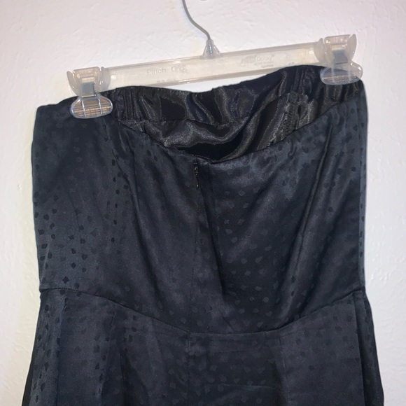 WHBM Black Strapless 💯% Silk Confetti Dot Dress - Picture 10 of 15